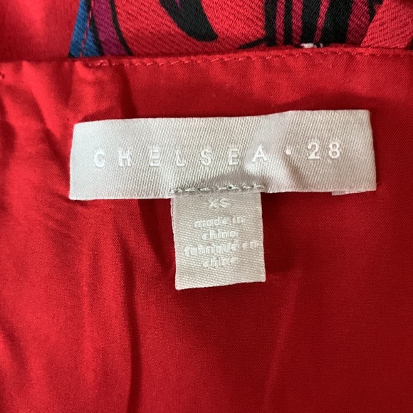 Chelsea 28 Red Tropical Floral Print Spaghetti Strap Maxi Dress - Size XS - Picture 6 of 8